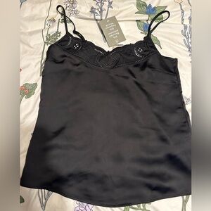 H&M satin black top